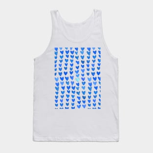 Brush stroke hearts - blue Tank Top